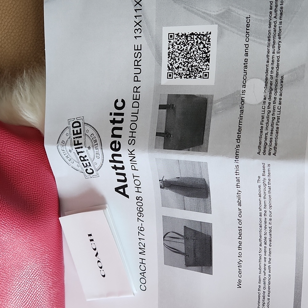 Beautiful NWOT Coach Hot Pink Saffiano Leather Shoulder Tote Bag 🩷🎁💖 - Picture 15 of 15